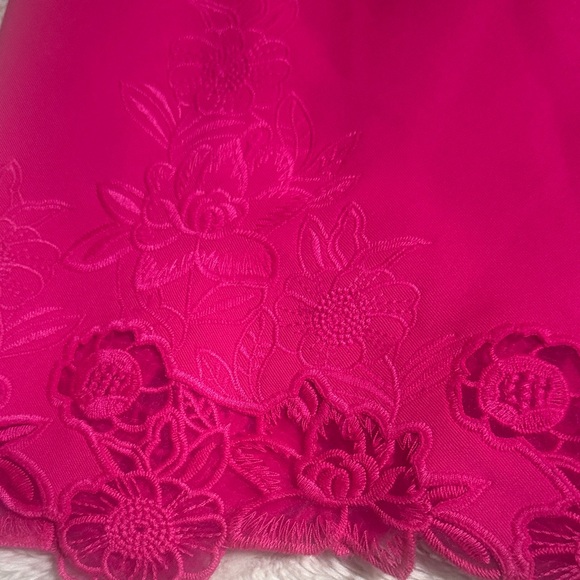 Ted Baker Hot Pink Fit & Flare Lace Dress | Cocktail | Party | Size 3 (US 8) - Picture 6 of 11